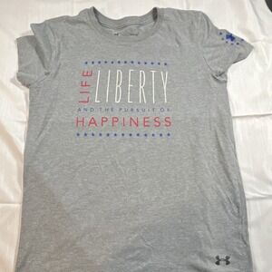 Under Armour Gray Patriotic Graphic Print Short Sleeve Crew Neck T-Shirt Size S